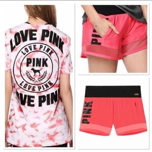NWT VS PINK CAMPUS TEE AND SHORTS